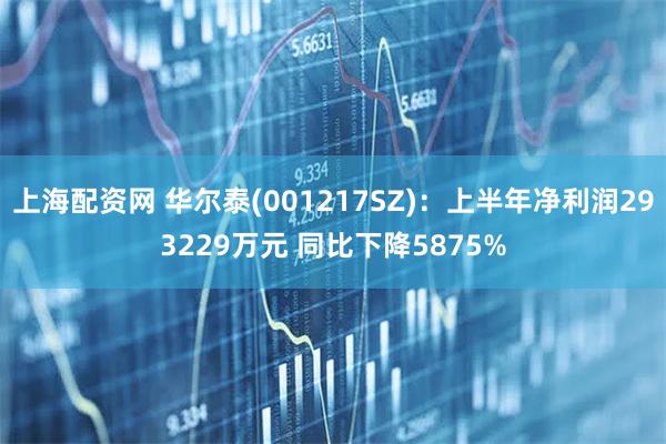 上海配资网 华尔泰(001217SZ)：上半年净利润293229万元 同比下降5875%