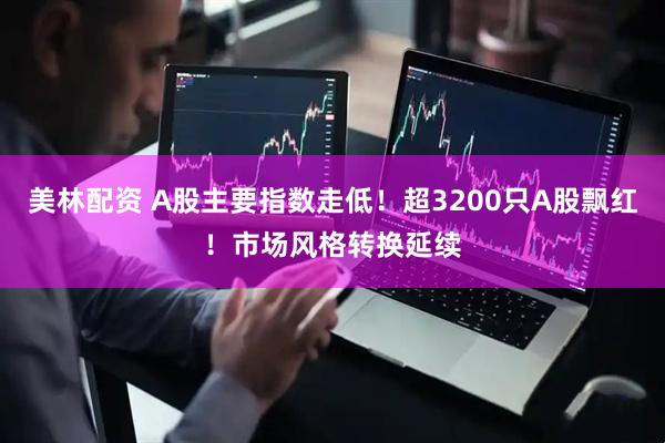 美林配资 A股主要指数走低！超3200只A股飘红！市场风格转换延续